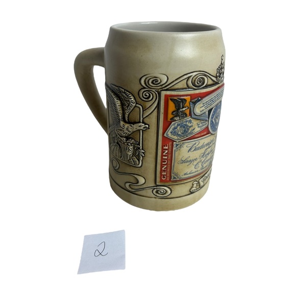 Budweiser Stein 1980s Holiday Mug 3D Clydesdale Horse Christmas B Series Ltd Ed - Picture 4 of 10